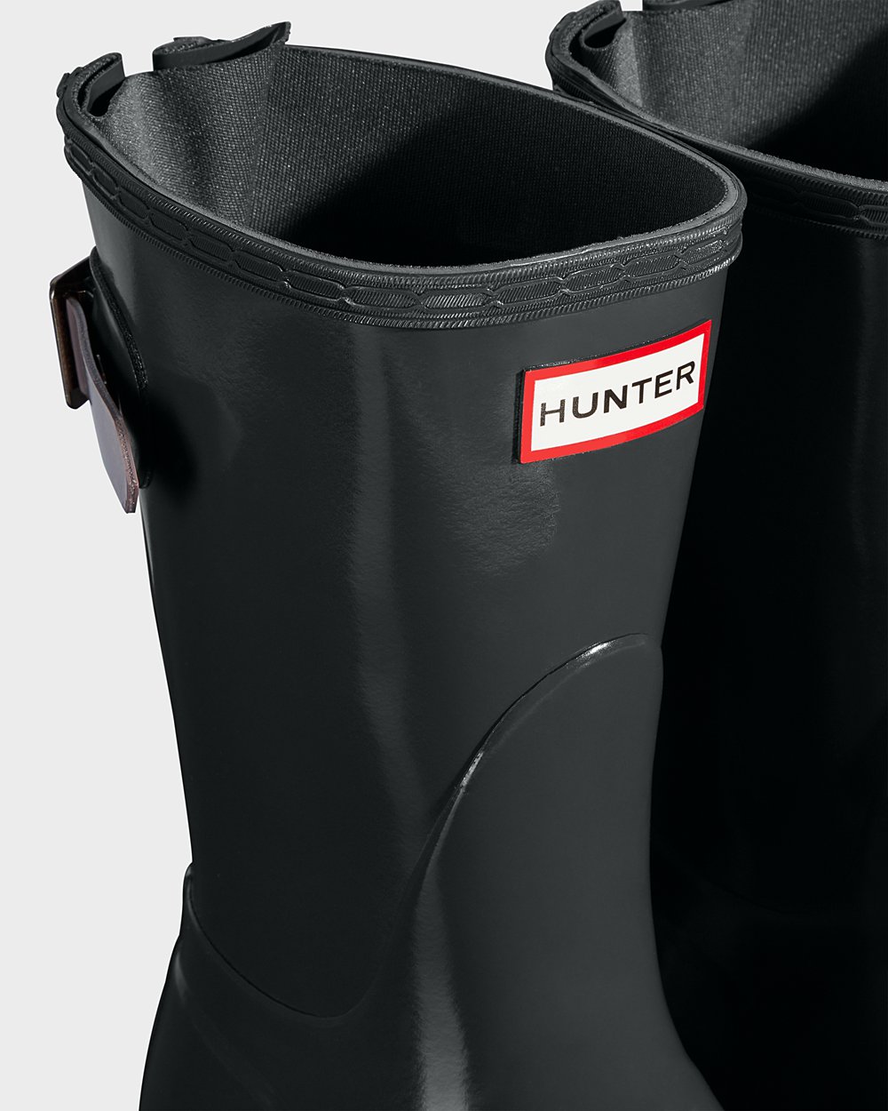 Korte Regenlaarzen Dames - Hunter Original Back Adjustable Gloss - Diep Groen/Paars - 92YBKUTSX